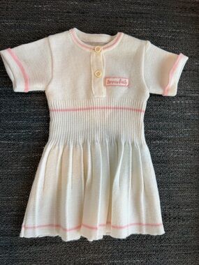 Clayeux Cream Knit Top with Pink Stripes